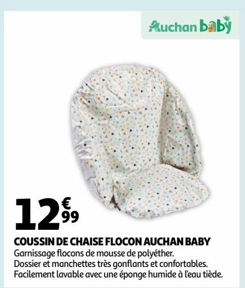 COUSSIN DE CHAISE FLOCON AUCHAN BABY