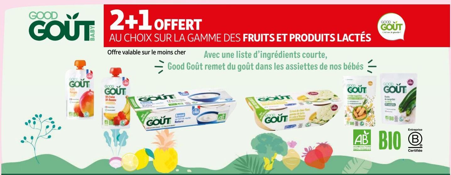 La gamme des fruits et produits lactes GOOD GOUT