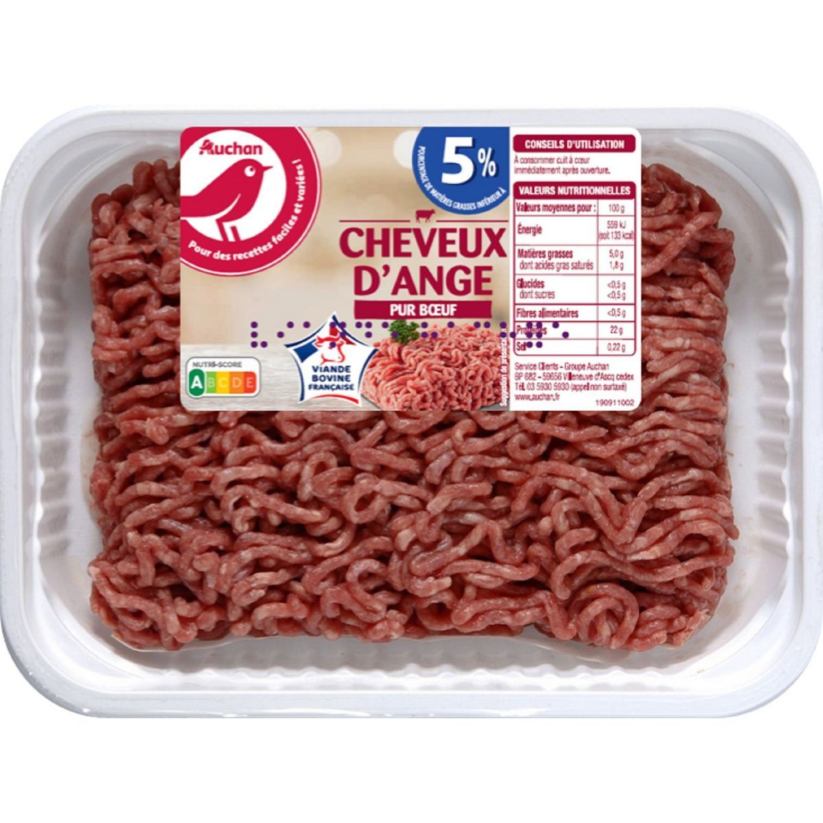 VIANDE HACHÉE PUR BŒUF AUCHAN(1)