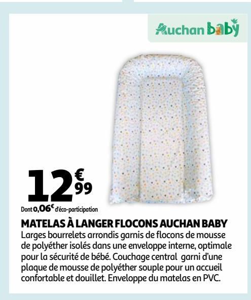 MATELAS À LANGER FLOCONS AUCHAN BABY