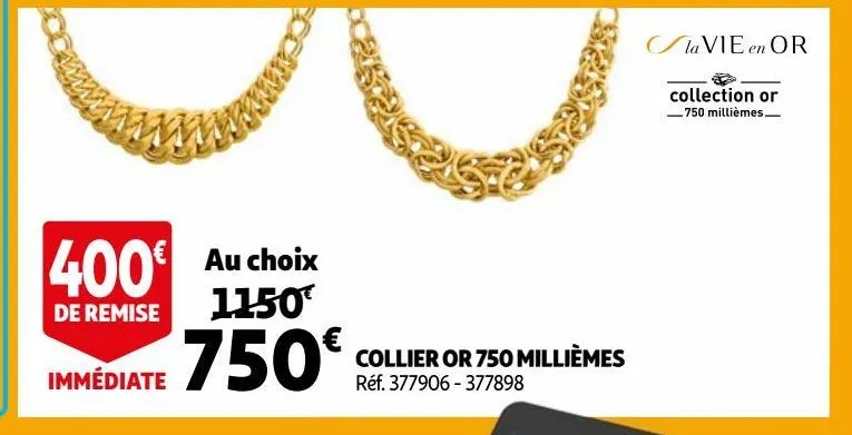 collier or 750 millièmes