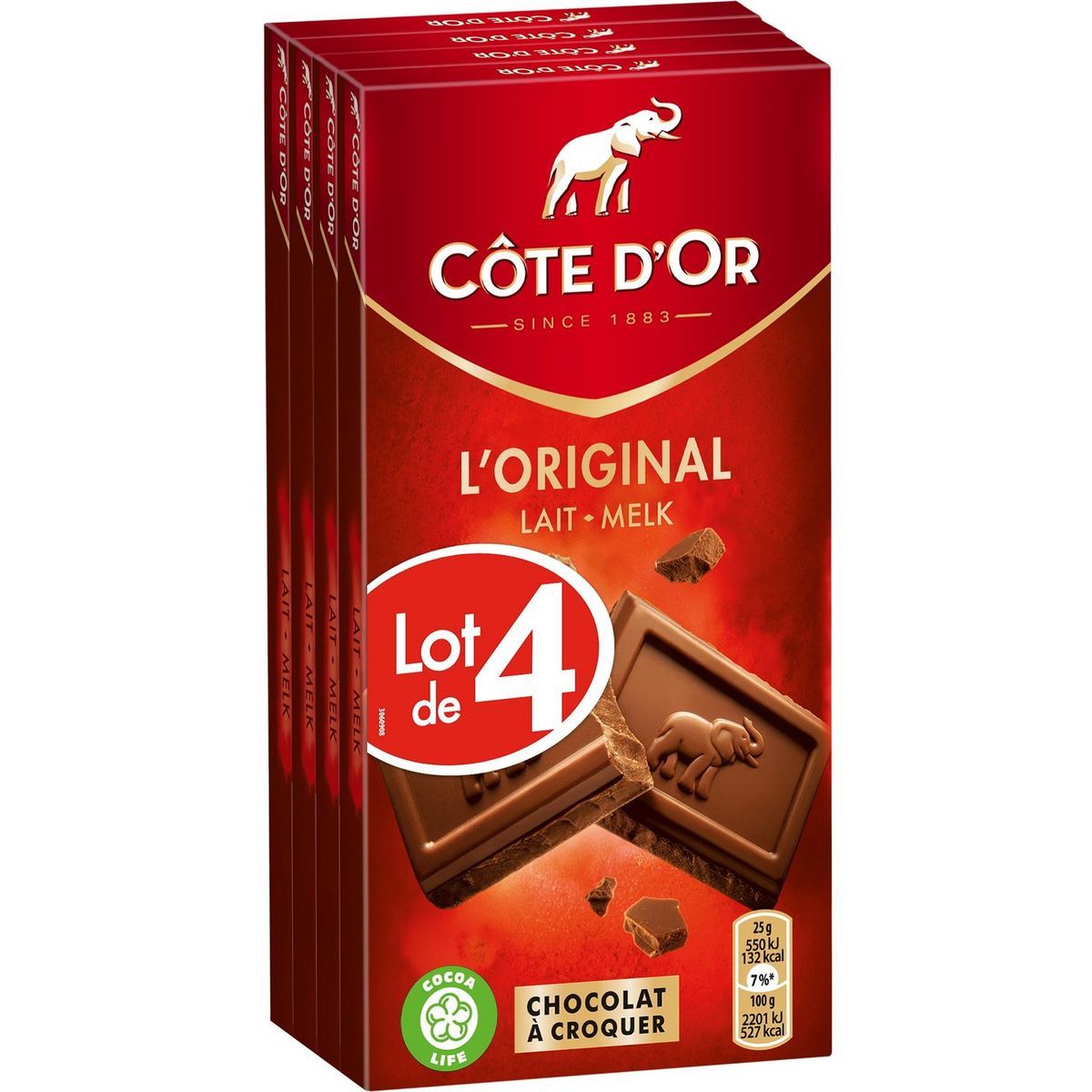 TABLETTES DE CHOCOLAT EXTRA LAIT CÔTE D'OR