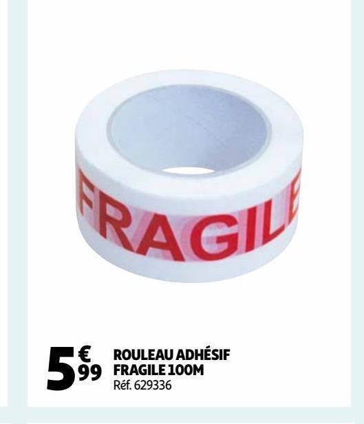 ROULEAU ADHÉSIF FRAGILE 100M