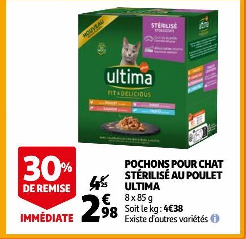 POCHONS POUR CHAT STÉRILISÉ AU POULET ULTIMA