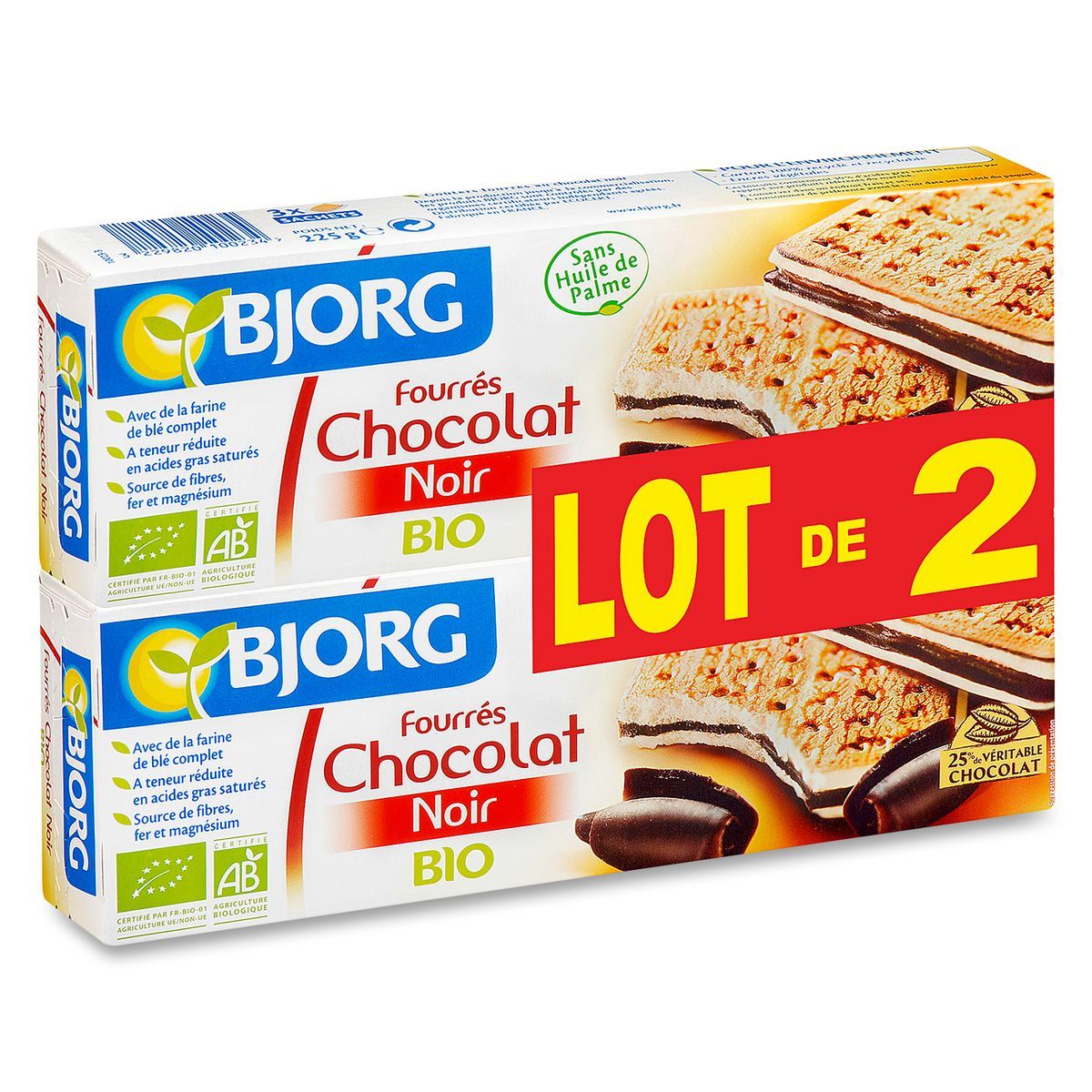 biscuits  fourres chocolat noir bio Bjorg