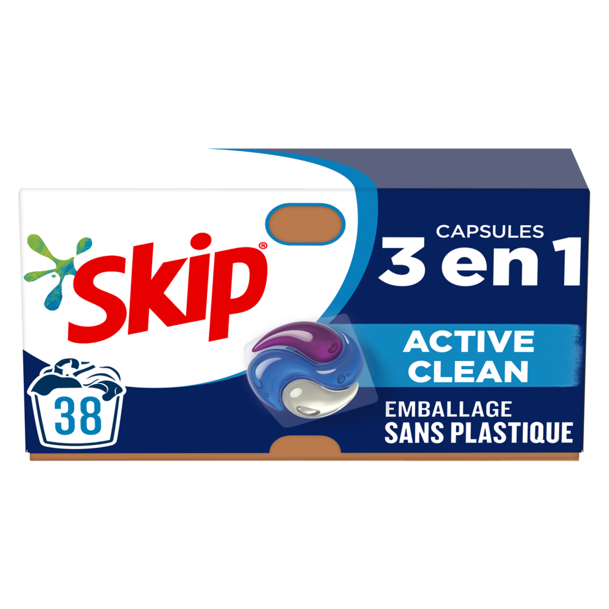 lessive capsule  ultimate active clen 3 en 1 Skip