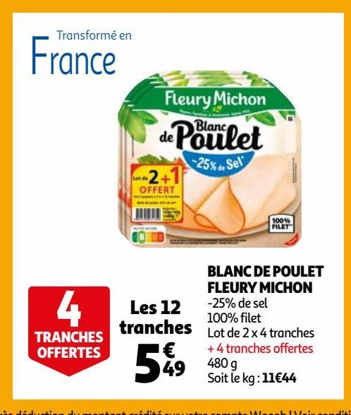 blanc de poulet Fleury Michon