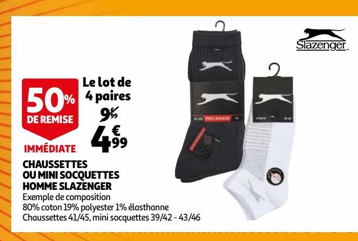 CHAUSSETTES OU MINI SOCQUETTES HOMME SLAZENGER