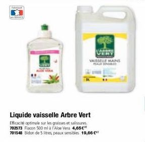 Liquide vaisselle Arbre Vert  Efficacité optimale sur les graisses et salissures. 702573 Flacon 500 ml à l'Aloe Vera 4,65€* 701548 Bidon de 5 litres, peaux sensibles 19,66 €*  ANDRE RY  VAISSELLE MAIN