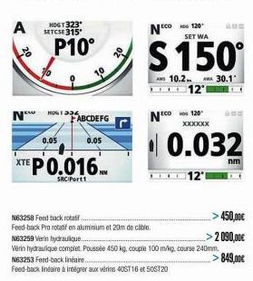 TEW  N  HDGY 323* SETCSE 315  P10°  1061334  0.05  FABCDEFG  0.05  EP0.016  SRC:Port1  N63258 Feedback rotatif...  Feed-back Pro rotatif en aluminium et 20m de câble  NECO 120  S 150°  AND 10.2.  30.1