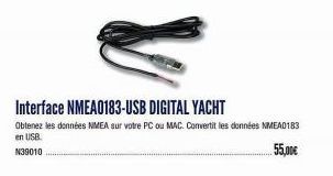 Interface NMEA0183-USB DIGITAL YACHT  Obtenez les données NMEA sur votre PC ou MAC. Convertit les données NMEA0183 en USB.  N39010  55,00€ 