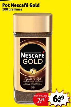 NESCAFE GOLD  Zacht & Rijk  KOFFIEBLEND MET 10 KEER 20 FUN GEMALEN ARABICA-BONEN  PRIX CONSEILLÉ  7.3⁹ 649 