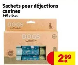 dogs collection  dogs  sachets pour déjections canines  240 pièces  collection fooie bage 