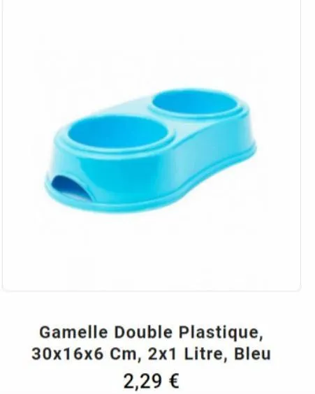 gamelle double plastique,  30x16x6 cm, 2x1 litre, bleu 2,29 € 
