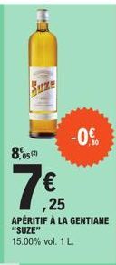 CH  APÉRITIF À LA GENTIANE  "SUZE" 15.00% vol. 1 L.  -0% 