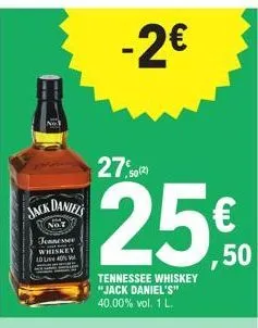 jack daniels  not  tennessee whiskey adli 40 v  50(2)  25€  ,50  -2€  tennessee whiskey "jack daniel's" 40.00% vol. 1 l. 