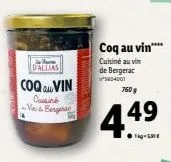 j dallas  coq auvin  cousine vie & berger  coq au vin****  cuisiné au vin de bergerac 5604001  7609  4.4⁹  - 