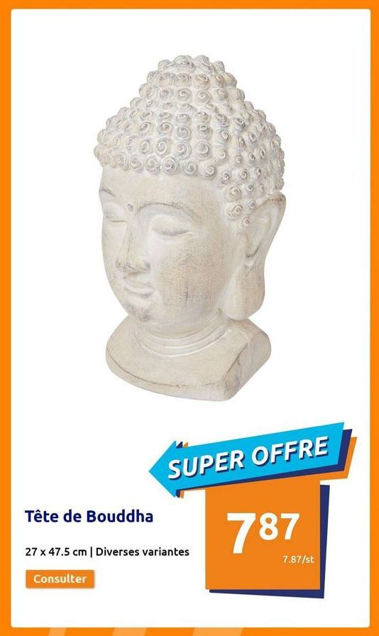 Tête de Bouddha  SUPER OFFRE  27 x 47.5 cm | Diverses variantes  Consulter  787  7.87/st  