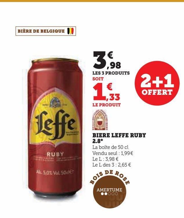 BIERE LEFFE RUBY  2.8°