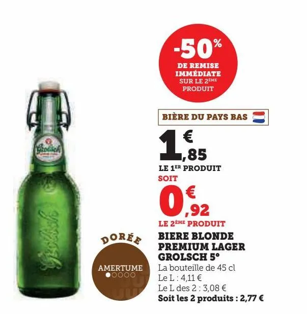 biere blonde  premium lager  grolsch 5°