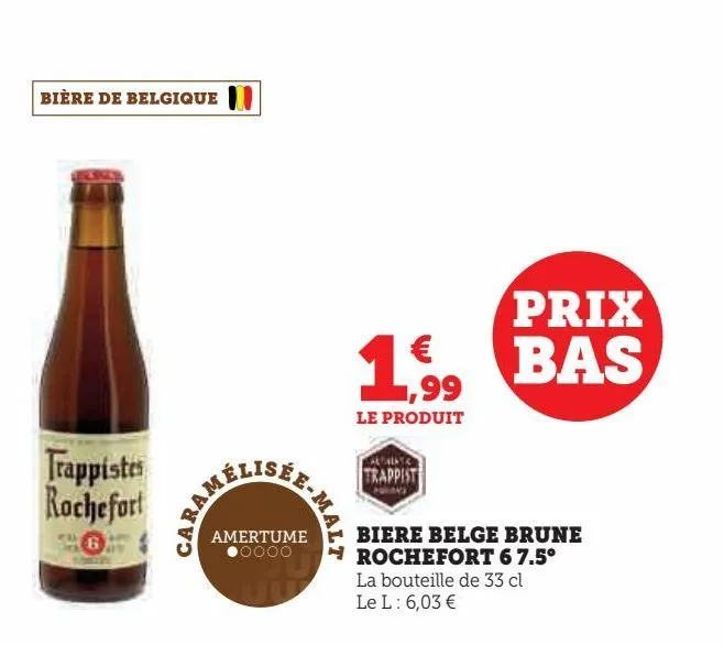 biere belge brune  rochefort 6 7.5°
