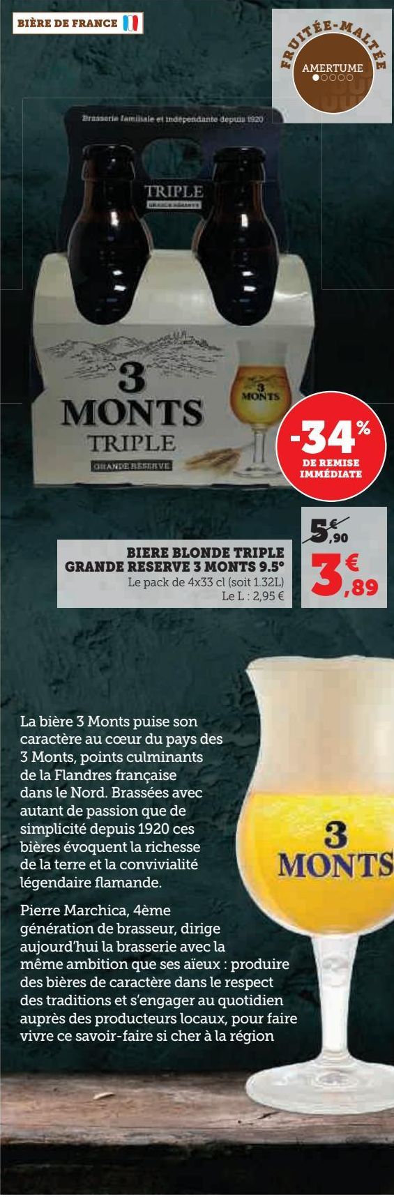 BIERE BLONDE TRIPLE  GRANDE RESERVE 3 MONTS 9.5°