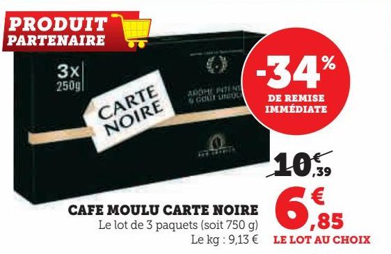 café moulu Carte noire