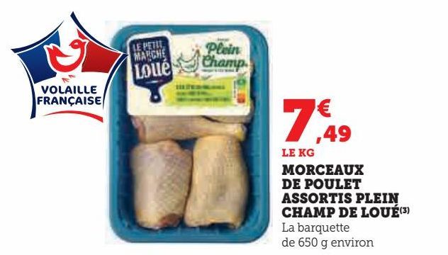 morceaux de poulet assortis plein champ de Loué