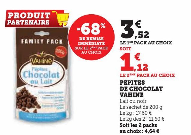 pépites de chocolat Vahiné