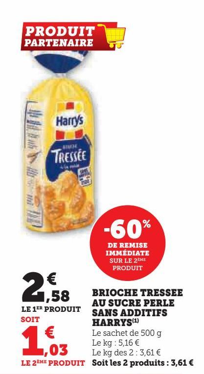 brioche tressée au sucre perle sans additifs Harry's