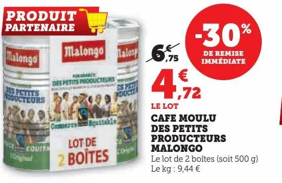 café moulu des petits producteurs malongo