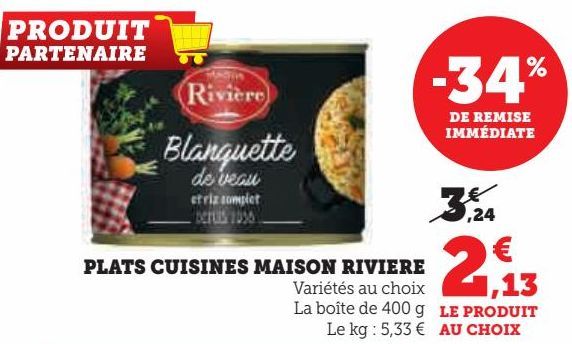 plats cuisinés Maison Riviere