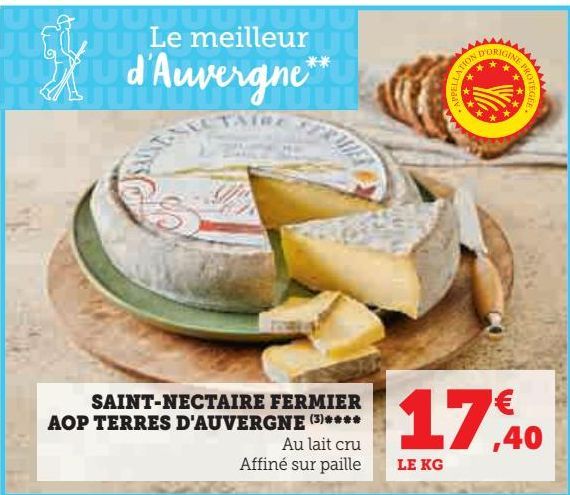 Saint-nectaire fermier aop terres d'auvergne