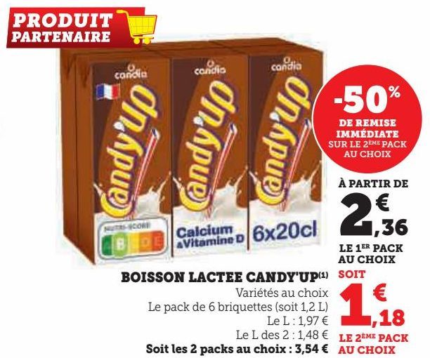 BOISSON LACTEE CANDY'UP 