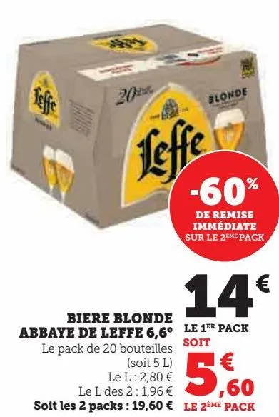 biere blonde abbaye de leffe 6,6º 