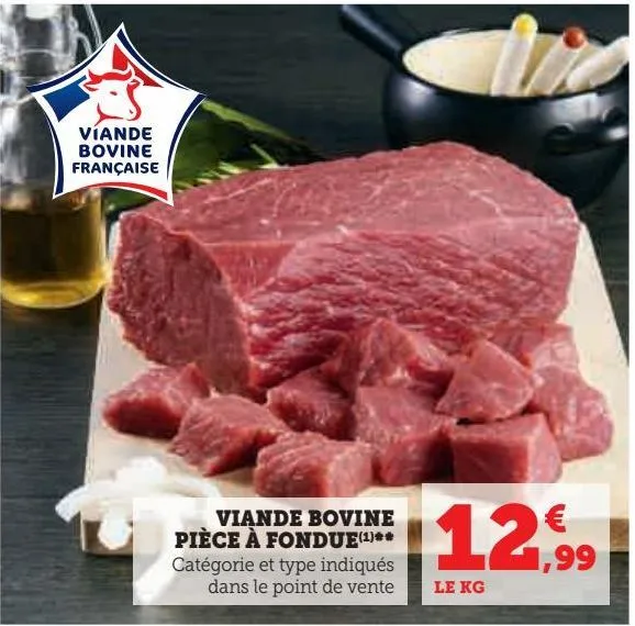 viande bovine pièce à fondue