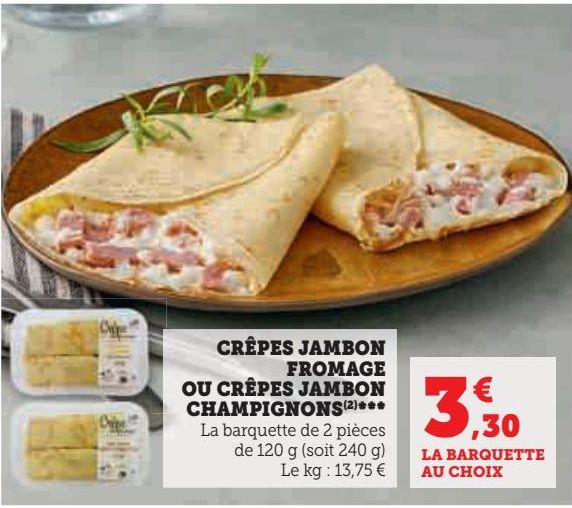 crêpes jambon fromage ou crêpes jambon champignons