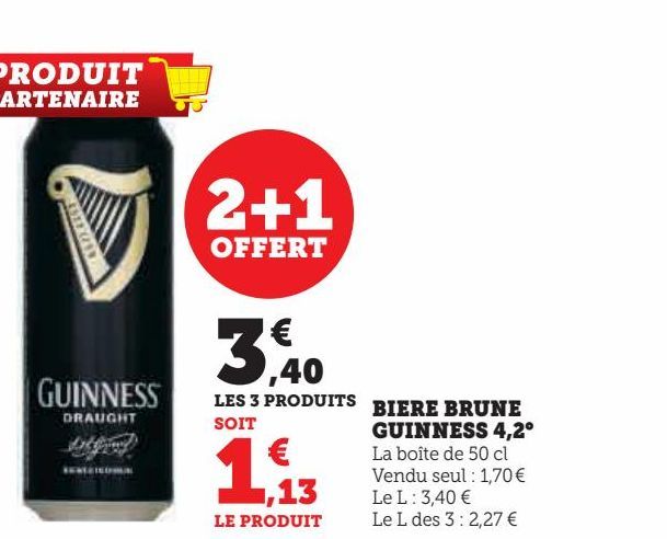 bière brune Guinness 4.2°