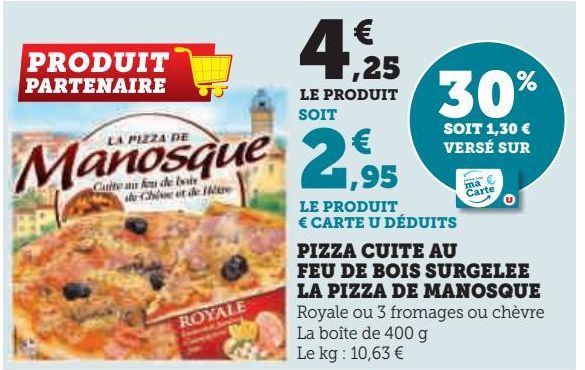 pizza cuite au feu de bois surgelée la pizza de Manosque