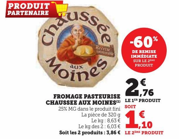 fromage pasteurise Chaussée aux moines