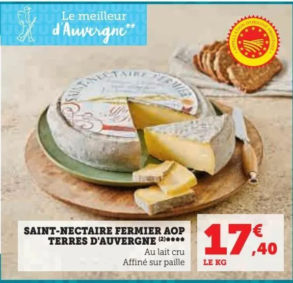 saint-nectaire fermier aop terres d'auvergne