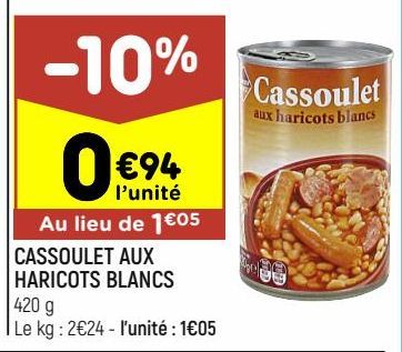 Cassoulet aux haricots blancs Leader Price