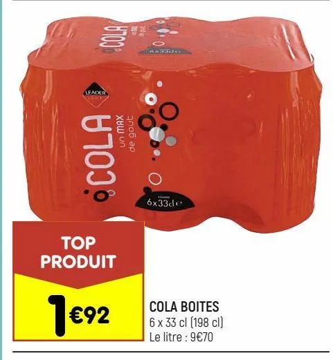 cola boites leader price