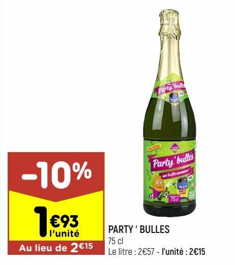 Party ' Bulles Leader Price