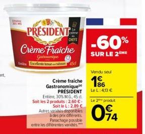 crème fraîche Président