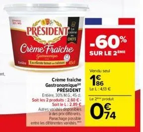 crème fraîche président