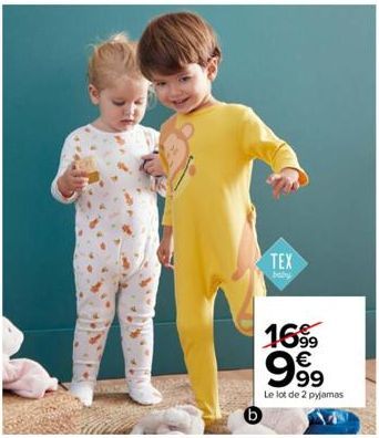 D  TEX  baby  1699 999  €  Le lot de 2 pyjamas 