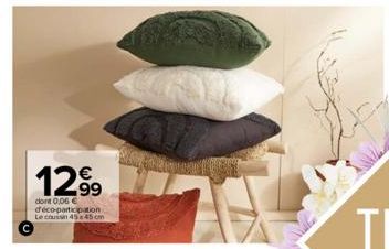 1299  dont 0,06 € déco-participation Le coussin 45x45 cm 