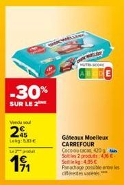 gâteaux moelleux Carrefour