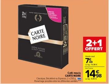 café moulu Carte noire